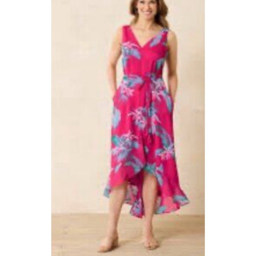Tommy Bahama Maxi Dress Womens Small La Brisa Pink Floral Sleeveless NWT $188